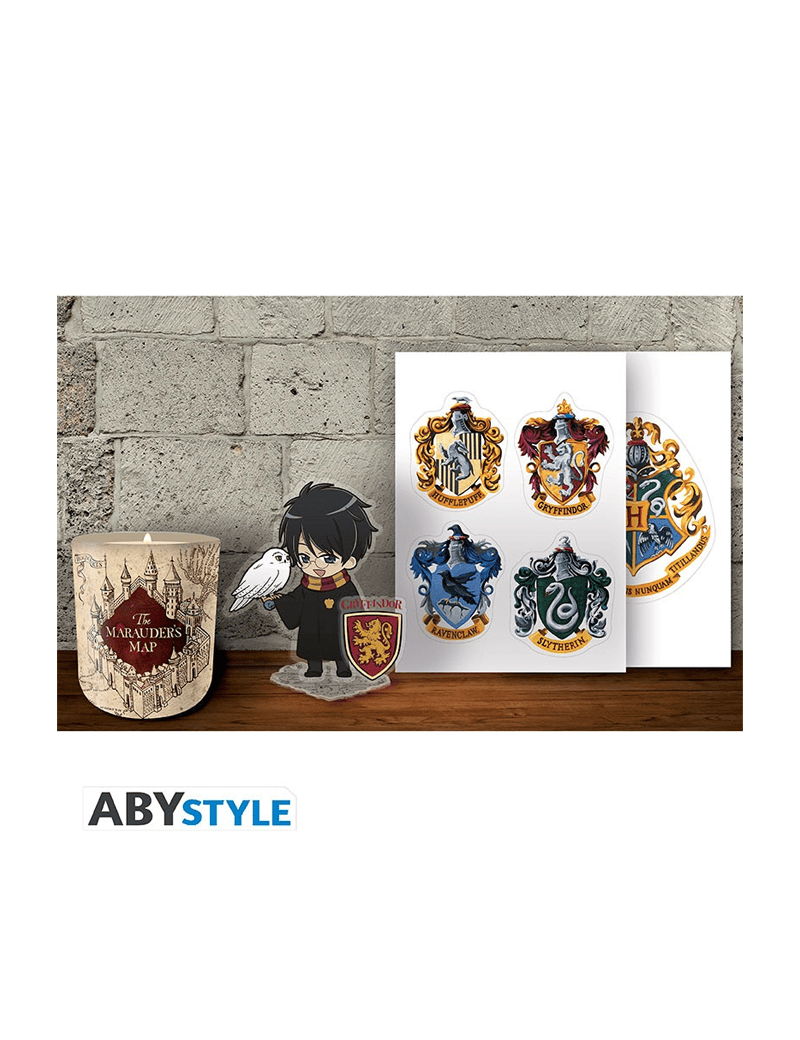 Harry Potter - Coffret cadeau Poudlard Bougie + Acryl® + Cartes postales