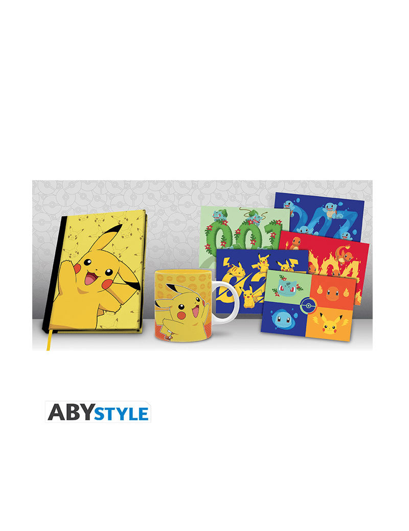 Pokémon - Coffret cadeau Pikachu Cahier A5 + Mug + Cartes postales