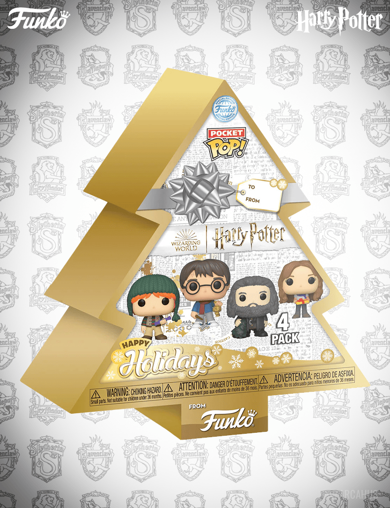 4 Pack - Figurine Funko POP! Pocket Wizarding World Harry Potter Noël