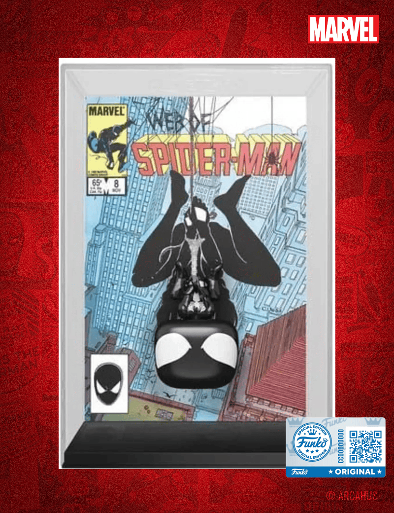 Black-Suit Spider-Man n°71 - Figurine Funko POP! Comic Cover Marvel Web of Spider-Man