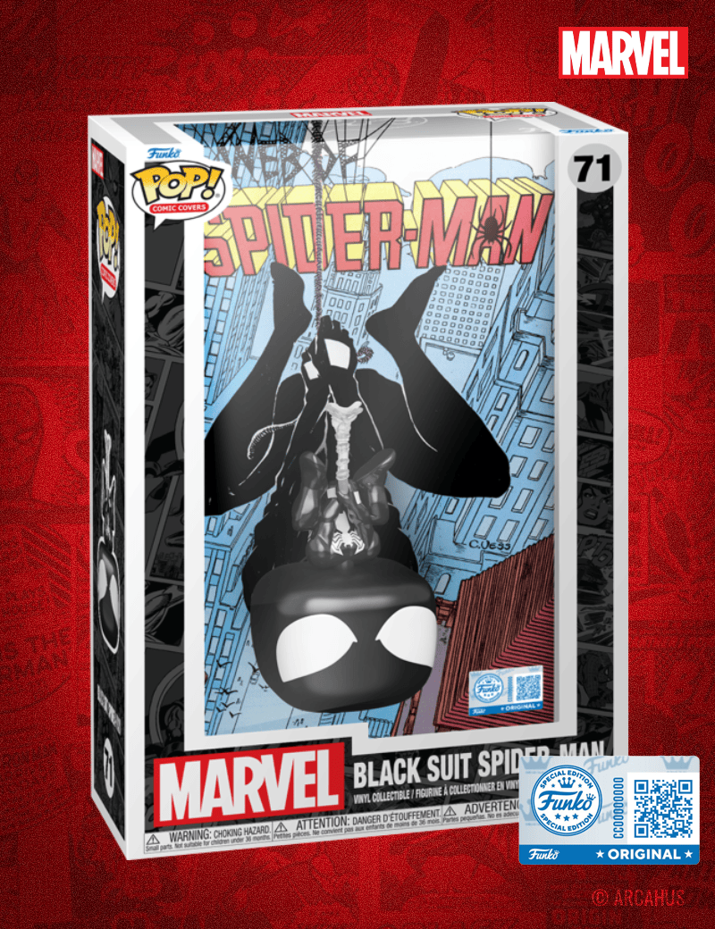 Black-Suit Spider-Man n°71 - Figurine Funko POP! Comic Cover Marvel Web of Spider-Man