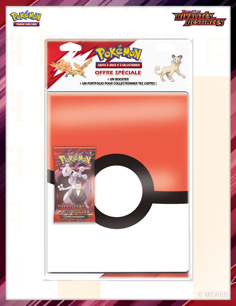 Portfolio Pokéball + Booster Rivalités Destinées - Cahier + Booster 1pc Aléatoire Pokémon VF EV 10 Écarlate et Violet