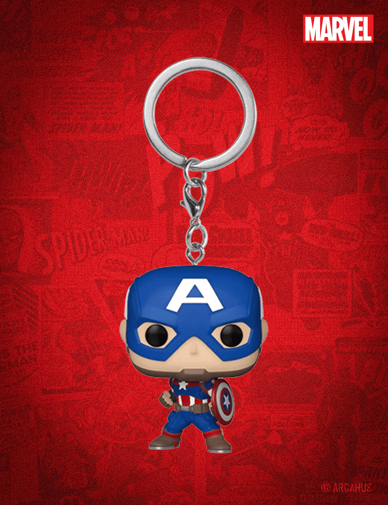 Captain America Porte-clé - Figurine Funko POP! Pocket Keychain Marvel