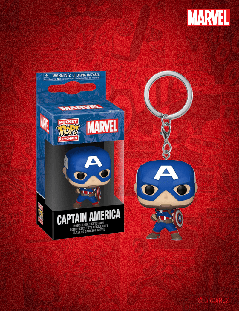 Captain America Porte-clé - Figurine Funko POP! Pocket Keychain Marvel