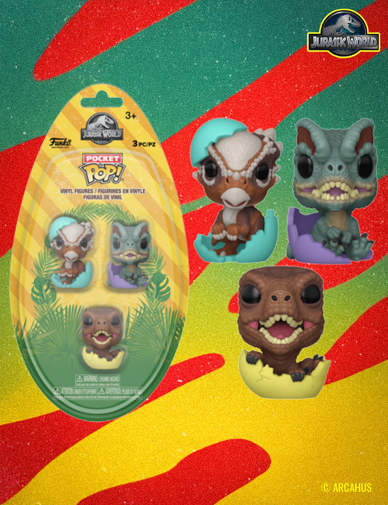 Les Oeufs Dinos - Pack 3 Figurines Funko POP! Pocket Egg Jurassic World Spring