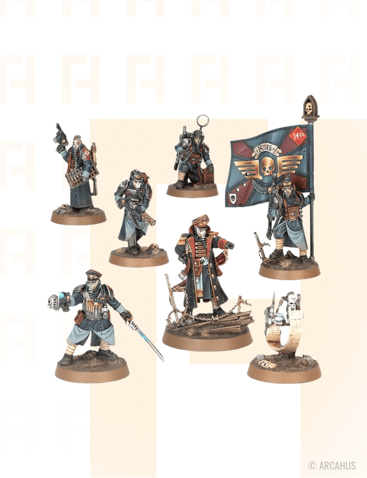 Escouade d'État-major de Krieg - Figurine Miniature Warhammer 40,000 Astra Militarum