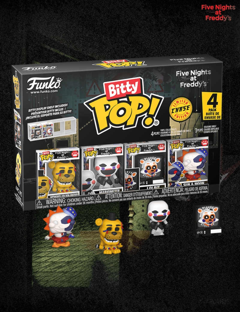Withered Golden Freddy - Funko Bitty POP! Pack de 4 figurines Five Nights at Freddy's Série 5