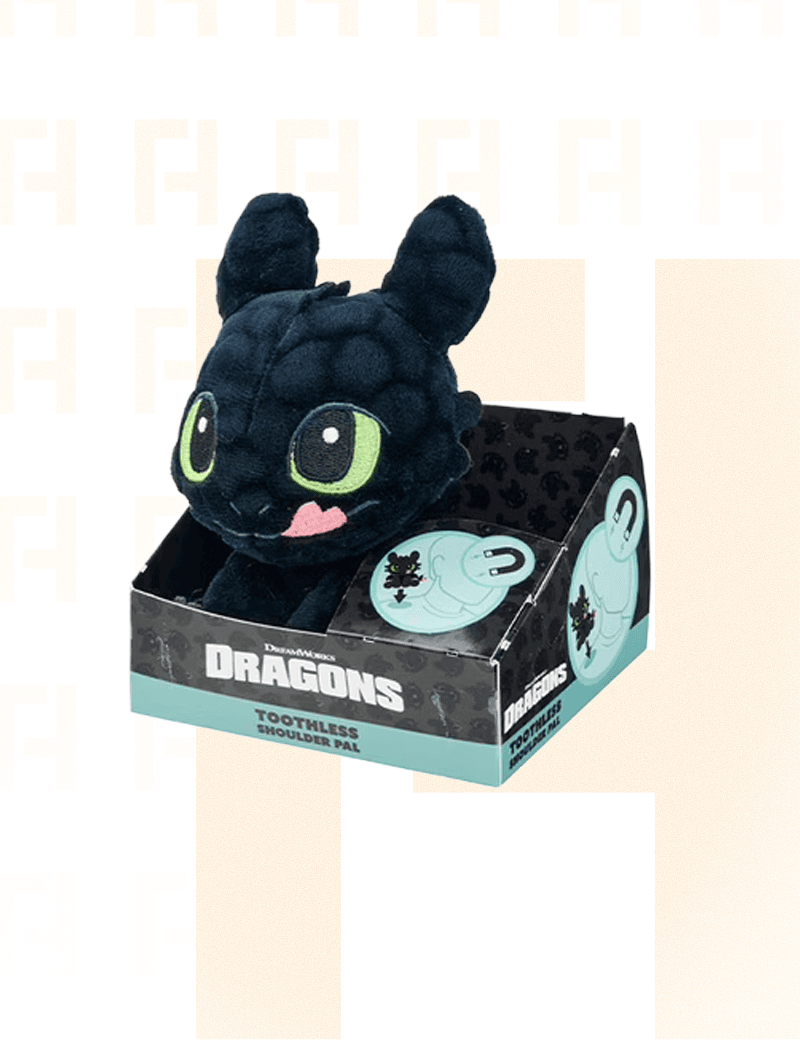 Krokmou - Peluche 12cm pour Epaule avec Aimant Dragons