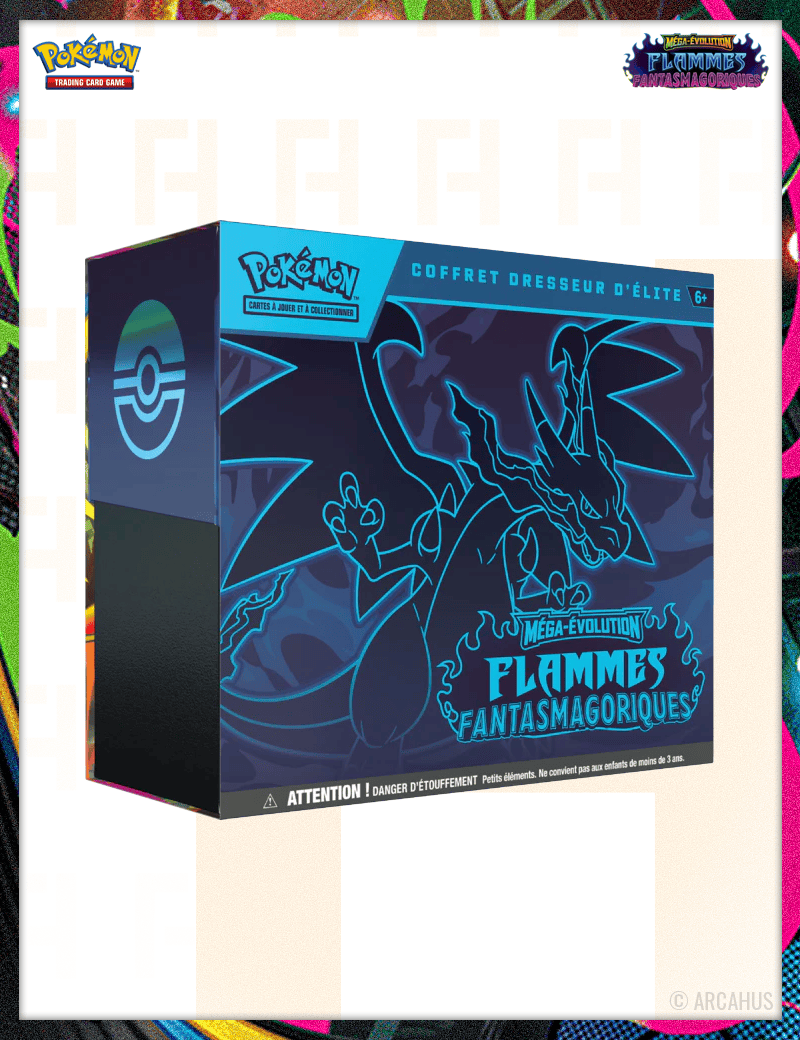 Coffret Dresseur d’Élite : Méga-Evolution Flammes Fantasmagoriques -  ETB Pokémon VF ME02 Méga-Evolution Flammes Fantasmagoriques