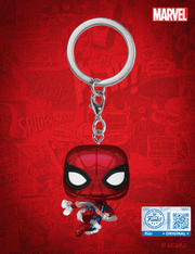 Spider-Man (Métallique) Porte-clé - Figurine Funko POP! Pocket Keychain Marvel Studios Spider-Man: Brand New Day