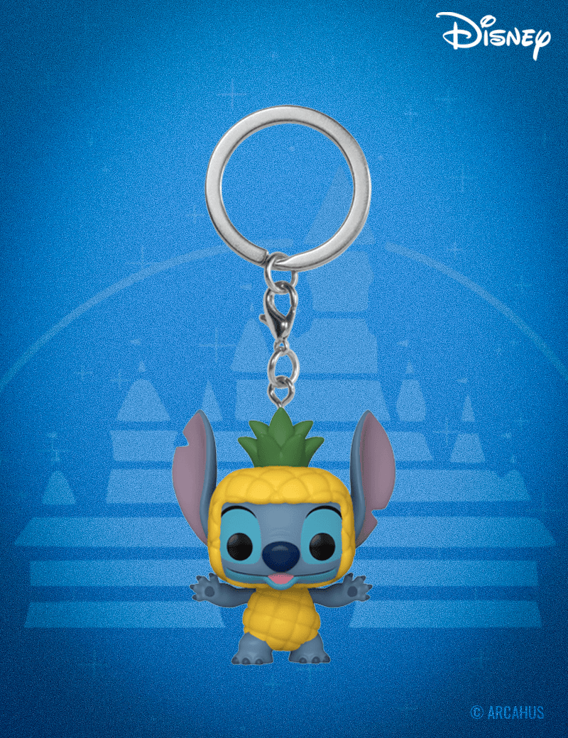 Stitch Ananas Porte-clé - Figurine Funko POP! Pocket Keychain Disney Lilo & Stitch