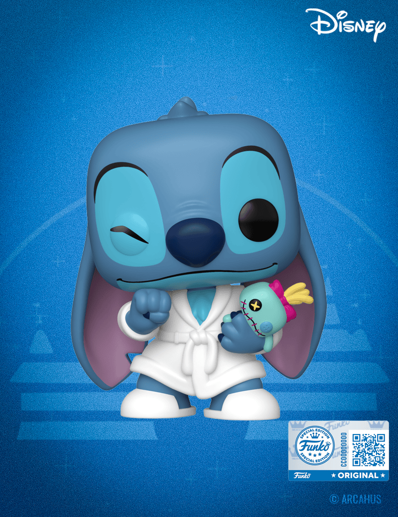 Stitch en robe de chambre n° 1608 - Figurine Funko POP! Disney Lilo & Stitch