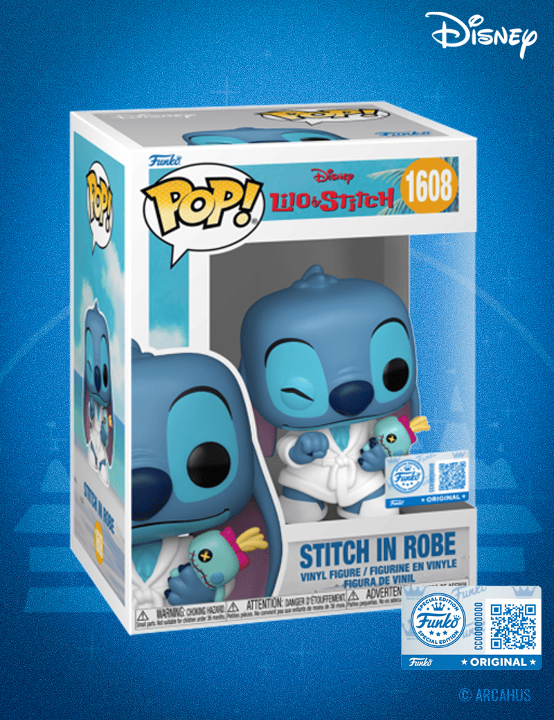 Stitch en robe de chambre n° 1608 - Figurine Funko POP! Disney Lilo & Stitch