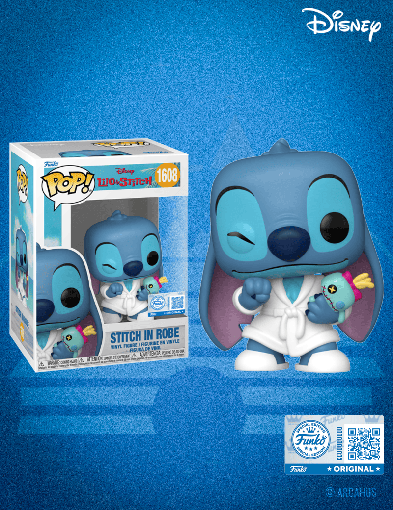 Stitch en robe de chambre n° 1608 - Figurine Funko POP! Disney Lilo & Stitch