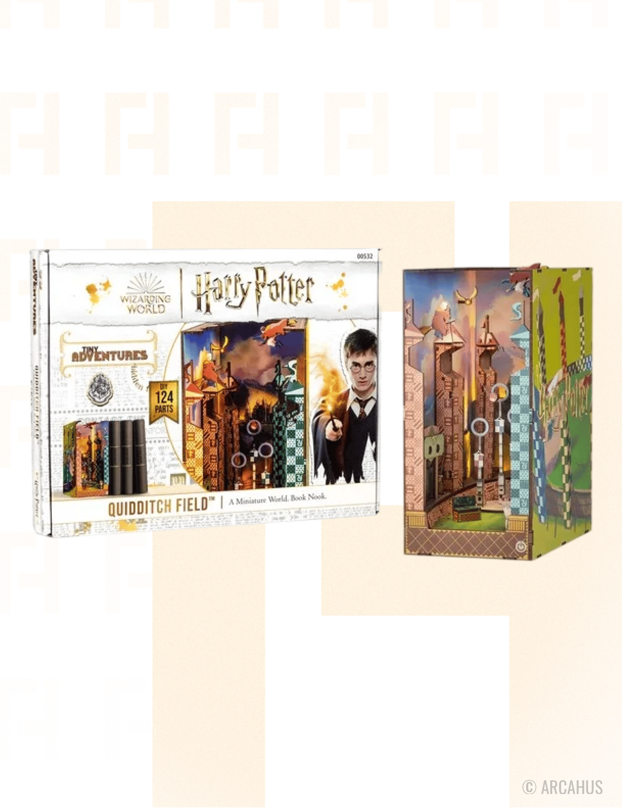 Terrain de Quidditch - Book Nook Harry Potter 124pcs + Eclairage LED