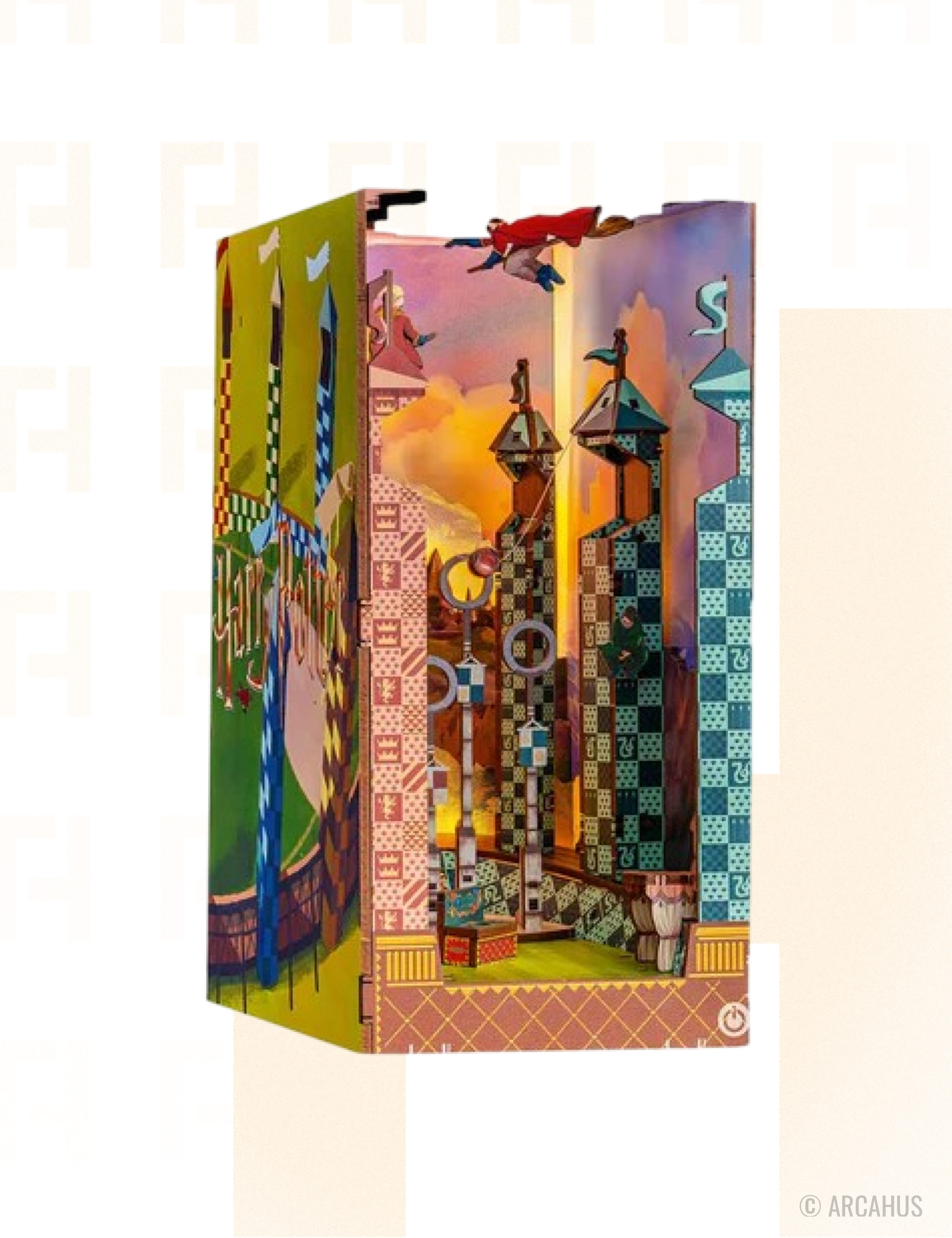 Terrain de Quidditch - Book Nook Harry Potter 124pcs + Eclairage LED