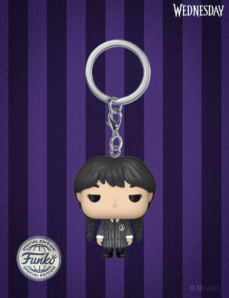 Wednesday Addams Porte-clé - Figurine Funko POP! Pocket Keychain Wednesday (Mercredi)