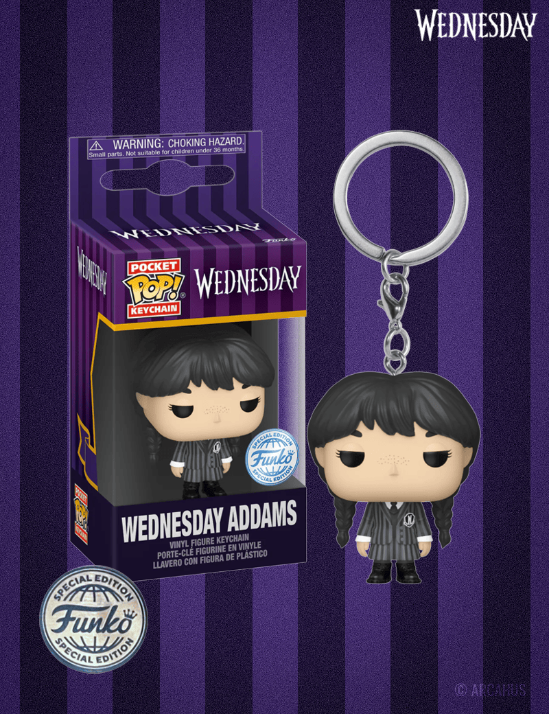 Wednesday Addams Porte-clé - Figurine Funko POP! Pocket Keychain Wednesday (Mercredi)