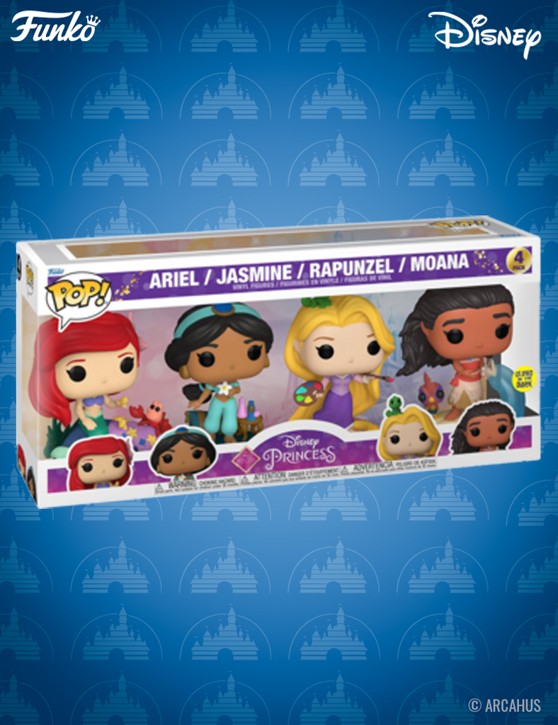 Ariel / Jasmine / Raiponce / Moana - Figurine Funko POP! 4 Pack Disney Princess