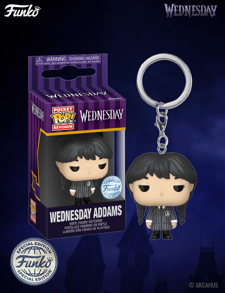 Wednesday Addams Porte-clé - Figurine Funko POP! Pocket Keychain Wednesday (Mercredi)