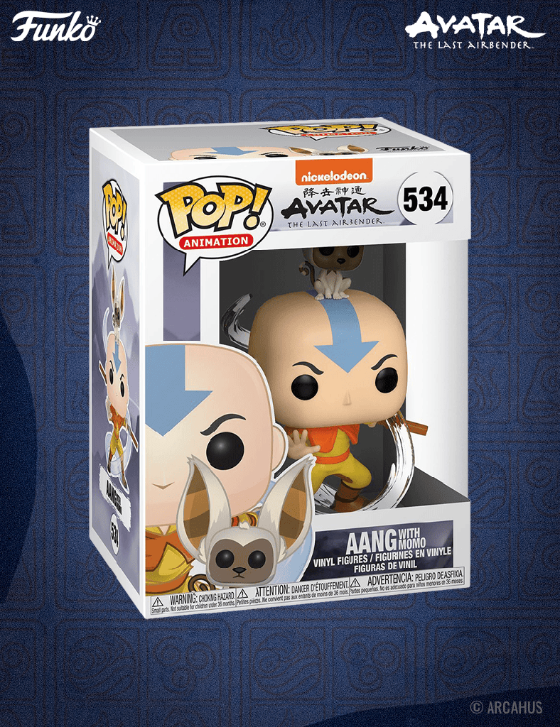 Aang avec Momo n° 534 - Figurine Funko POP! Animation Avatar Le Dernier Maître de l'Air