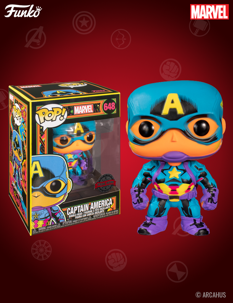 Captain America n° 648 - Figurine Funko POP! Marvel Black Light