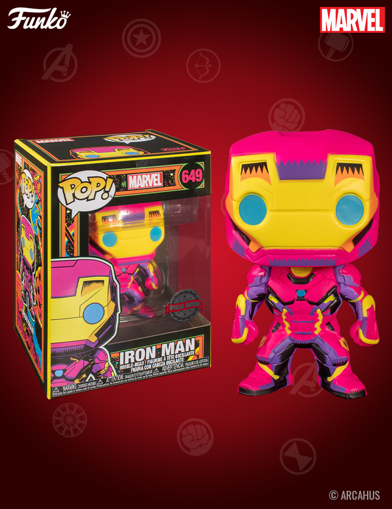 Iron Man n° 649 - Figurine Funko POP! Marvel Black Light