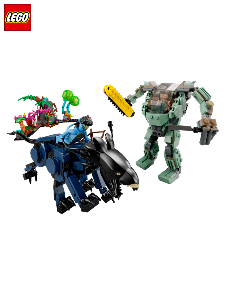 Neytiri et le Thanator vs. Quaritch dans l’exosquelette AMP - Lego Avatar 75571