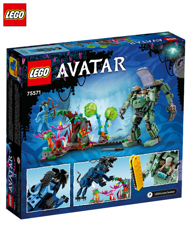 Neytiri et le Thanator vs. Quaritch dans l’exosquelette AMP - Lego Avatar 75571