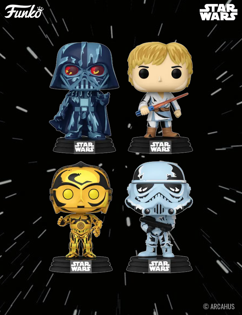 Darth Vader / Stormtrooper / C-3PO / Luke Skywalker - Figurine Funko POP! 4 Pack Star Wars Retro