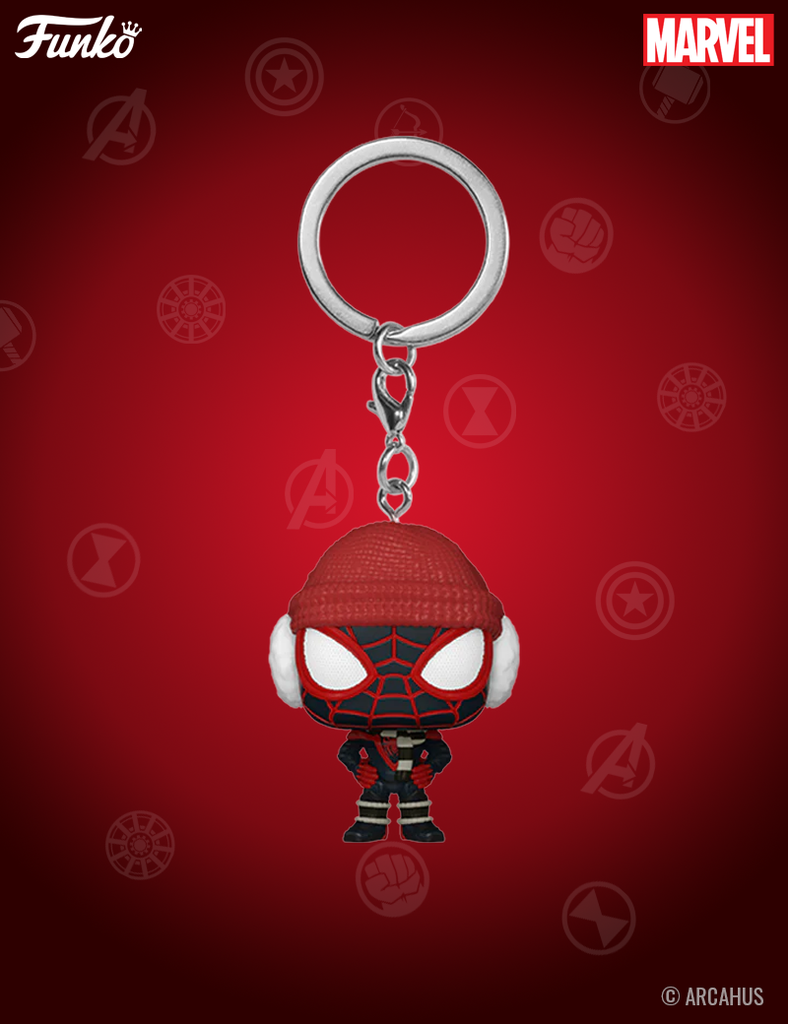 Miles Morales (Winter Suit) Porte-clé - Figurine Funko POP! Pocket Keychain Marvel Spider-Man Miles Morales