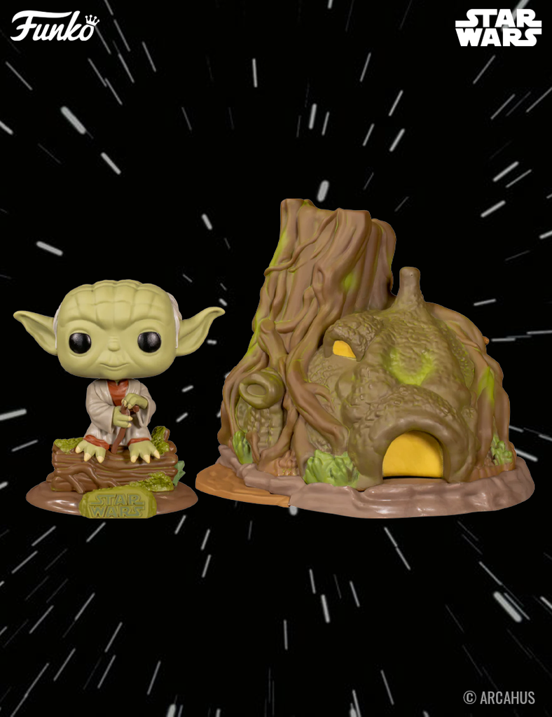 Dagobah Yoda with Hit n° 11 - Figurine Funko POP! Town Star Wars