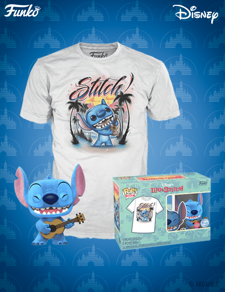 Stitch n° 1044 - Figurine Funko POP! Flocked Tees Disney Lilo & Stitch