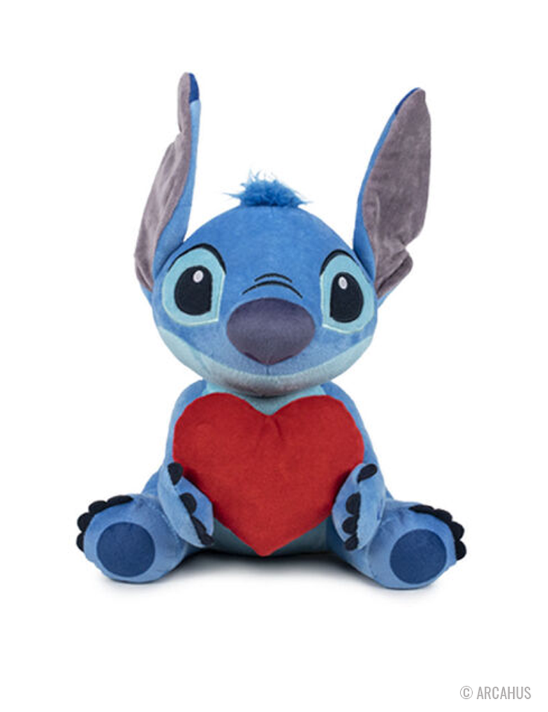 Stitch avec un coeur Peluche 30 cm Sonore Lilo et Stitch ARCAHUS Shop