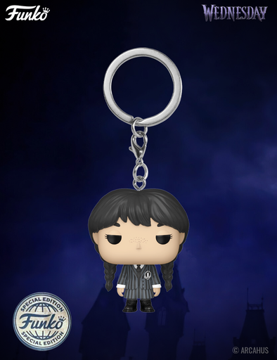 Wednesday Addams Porte-clé - Figurine Funko POP! Pocket Keychain Wednesday (Mercredi)